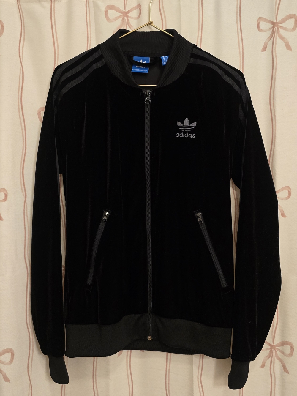 adidas Black Velour Track Jacket